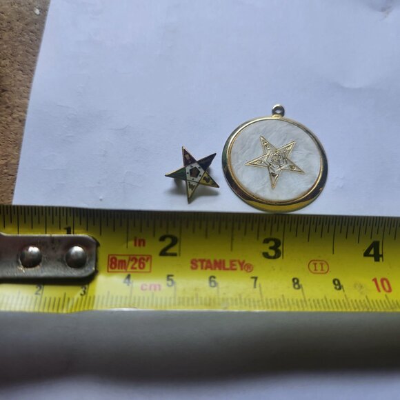 Vintage Masonic Order of the Eastern Star Pendant and Pin Freemason - Picture 7 of 7